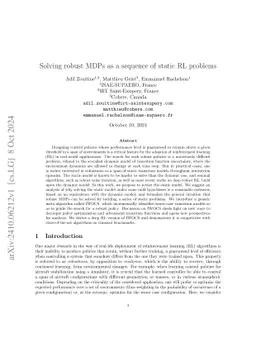 Solving robust MDPs as a sequence of static RL problems