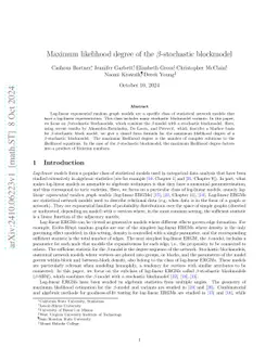 Maximum likelihood degree of the $β$-stochastic blockmodel