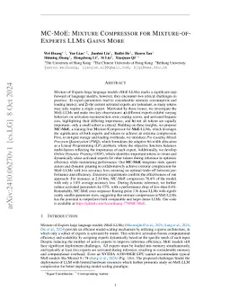 Mixture Compressor for Mixture-of-Experts LLMs Gains More