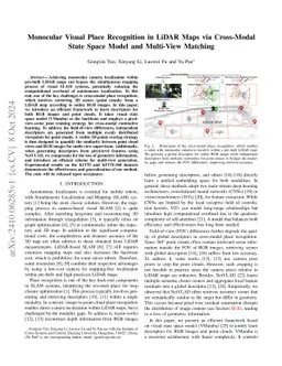 Monocular Visual Place Recognition in LiDAR Maps via Cross-Modal State
  Space Model and Multi-View Matching