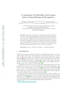 A Taxonomy of Collectible Card Games from a Game-Playing AI Perspective