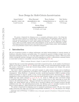 Score Design for Multi-Criteria Incentivization