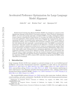 Accelerated Preference Optimization for Large Language Model Alignment