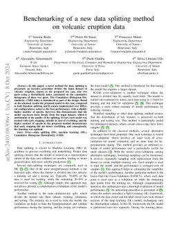 Benchmarking of a new data splitting method on volcanic eruption data