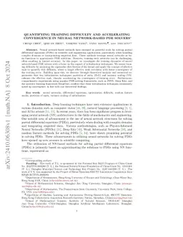 Quantifying Training Difficulty and Accelerating Convergence in Neural
  Network-Based PDE Solvers