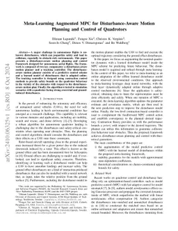 Meta-Learning Augmented MPC for Disturbance-Aware Motion Planning and
  Control of Quadrotors