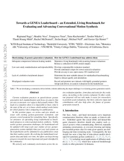 Towards a GENEA Leaderboard -- an Extended, Living Benchmark for
  Evaluating and Advancing Conversational Motion Synthesis