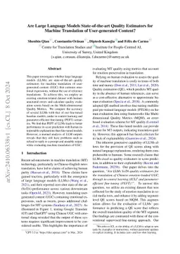 Are Large Language Models State-of-the-art Quality Estimators for
  Machine Translation of User-generated Content?