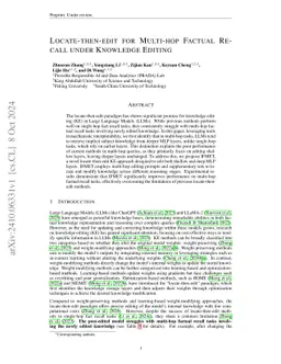 Locate-then-edit for Multi-hop Factual Recall under Knowledge Editing
