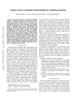 Context-Aware Command Understanding for Tabletop Scenarios
