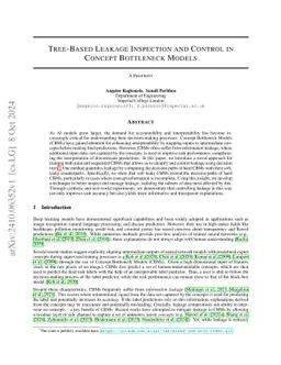 Tree-Based Leakage Inspection and Control in Concept Bottleneck Models