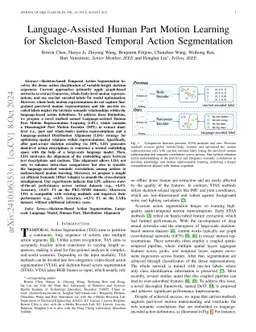 Language-Assisted Human Part Motion Learning for Skeleton-Based Temporal
  Action Segmentation