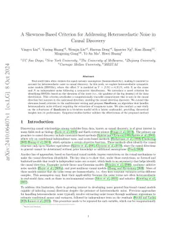 A Skewness-Based Criterion for Addressing Heteroscedastic Noise in Causal Discovery