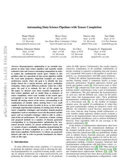 Automating Data Science Pipelines with Tensor Completion