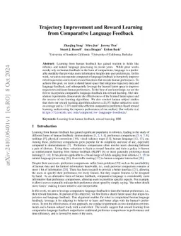 Trajectory Improvement and Reward Learning from Comparative Language
  Feedback