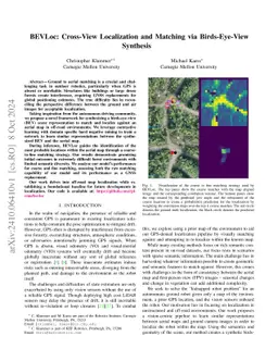 BEVLoc: Cross-View Localization and Matching via Birds-Eye-View
  Synthesis