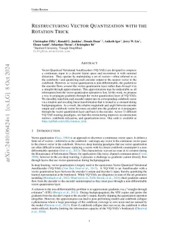 Restructuring Vector Quantization with the Rotation Trick
