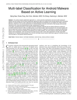 Multi-label Classification for Android Malware Based on Active Learning