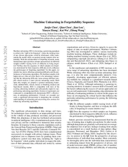 Machine Unlearning in Forgettability Sequence