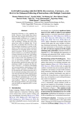 LLM Self-Correction with DeCRIM: Decompose, Critique, and Refine for
  Enhanced Following of Instructions with Multiple Constraints