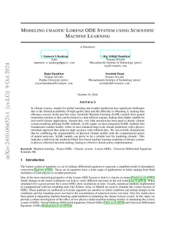 Modeling chaotic Lorenz ODE System using Scientific Machine Learning