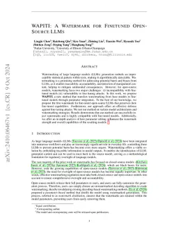 WAPITI: A Watermark for Finetuned Open-Source LLMs