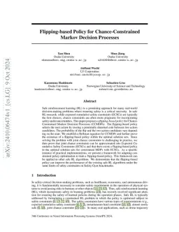 Flipping-based Policy for Chance-Constrained Markov Decision Processes