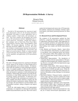 3D Representation Methods: A Survey