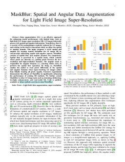 MaskBlur: Spatial and Angular Data Augmentation for Light Field Image
  Super-Resolution