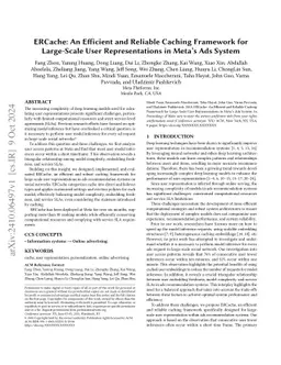 ERCache: An Efficient and Reliable Caching Framework for Large-Scale
  User Representations in Meta's Ads System