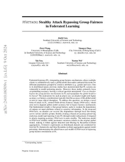 PFAttack: Stealthy Attack Bypassing Group Fairness in Federated Learning