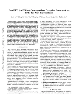 QuadBEV: An Efficient Quadruple-Task Perception Framework via
  Bird's-Eye-View Representation