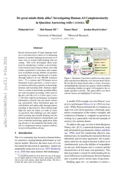 Do great minds think alike? Investigating Human-AI Complementarity in
  Question Answering with CAIMIRA