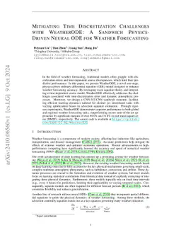 Mitigating Time Discretization Challenges with WeatherODE: A Sandwich
  Physics-Driven Neural ODE for Weather Forecasting