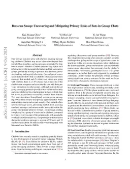 Bots can Snoop: Uncovering and Mitigating Privacy Risks of Bots in Group Chats