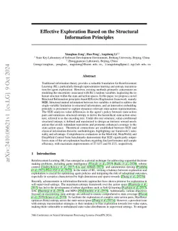 Effective Exploration Based on the Structural Information Principles