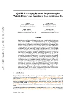 Q-WSL: Optimizing Goal-Conditioned RL with Weighted Supervised Learning via Dynamic Programming