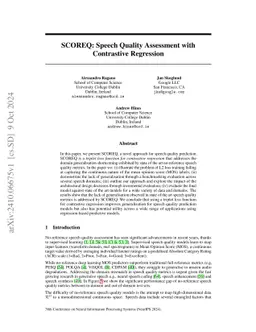 SCOREQ: Speech Quality Assessment with Contrastive Regression