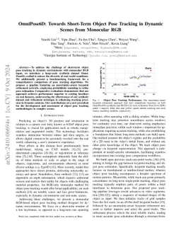 OmniPose6D: Towards Short-Term Object Pose Tracking in Dynamic Scenes from Monocular RGB