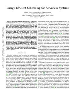 Energy Efficient Scheduling for Serverless Systems