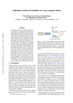 Calibrating Verbalized Probabilities for Large Language Models