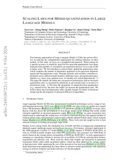 Scaling Laws For Mixed Quantization