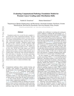 Evaluating Computational Pathology Foundation Models for Prostate Cancer
  Grading under Distribution Shifts