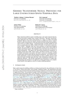 Gridded Transformer Neural Processes for Large Unstructured
  Spatio-Temporal Data