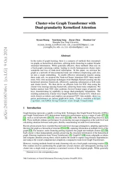 Cluster-wise Graph Transformer with Dual-granularity Kernelized
  Attention
