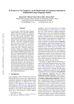 To Preserve or To Compress: An In-Depth Study of Connector Selection in
  Multimodal Large Language Models