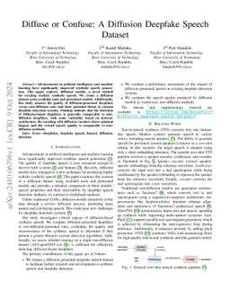 Diffuse or Confuse: A Diffusion Deepfake Speech Dataset