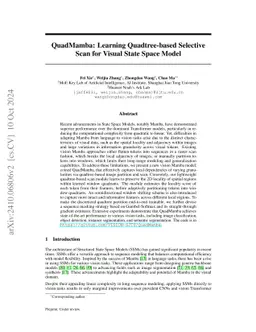 QuadMamba: Learning Quadtree-based Selective Scan for Visual State Space
  Model