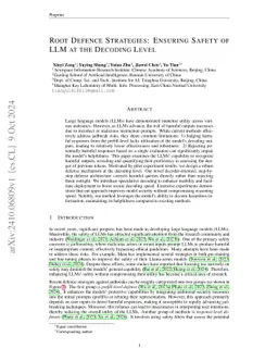 Root Defence Strategies: Ensuring Safety of LLM at the Decoding Level