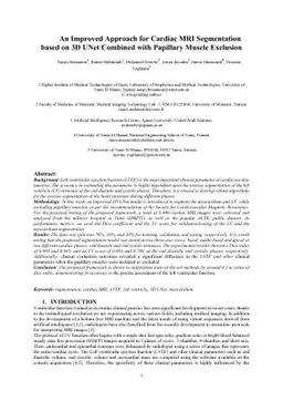 An Improved Approach for Cardiac MRI Segmentation based on 3D UNet
  Combined with Papillary Muscle Exclusion
